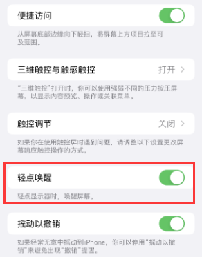 雁江苹果授权维修站分享iPhone轻点无法唤醒怎么办 