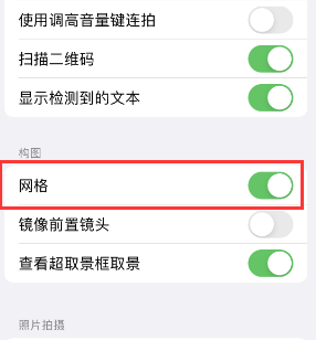 雁江苹果手机维修网点分享iPhone如何开启九宫格构图功能