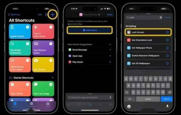 雁江苹果14锁屏维修店分享iPhone14升级iOS16.4后如何创建锁屏快捷方式 